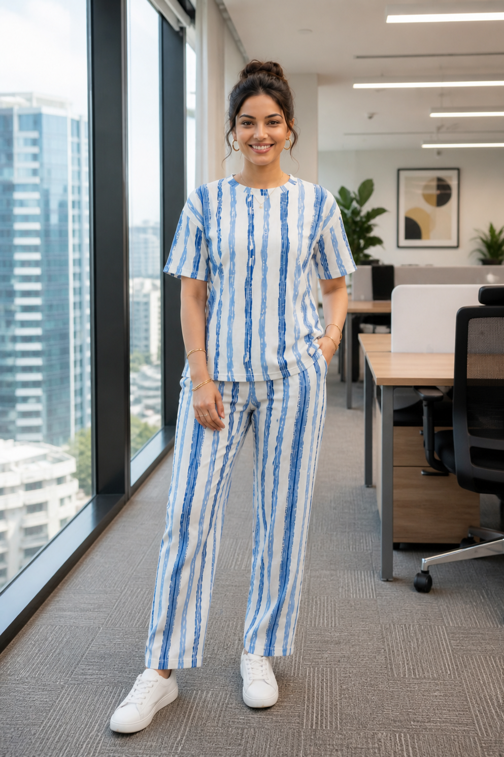 Women’s Stylish Printed Co-Ord Set | Imported Fabric Top & Pant Set | Casual & Office Wear