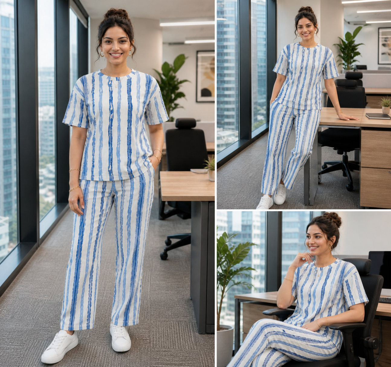 Women’s Stylish Printed Co-Ord Set | Imported Fabric Top & Pant Set | Casual & Office Wear