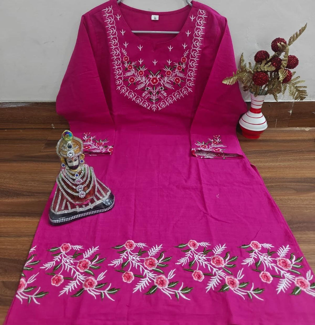 Beautiful Pure Cotton Cord Set With Embroidered Work