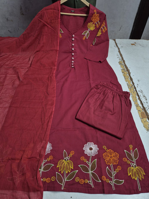 Summer Spacial Pure Cotton Stitch Suit ❤️