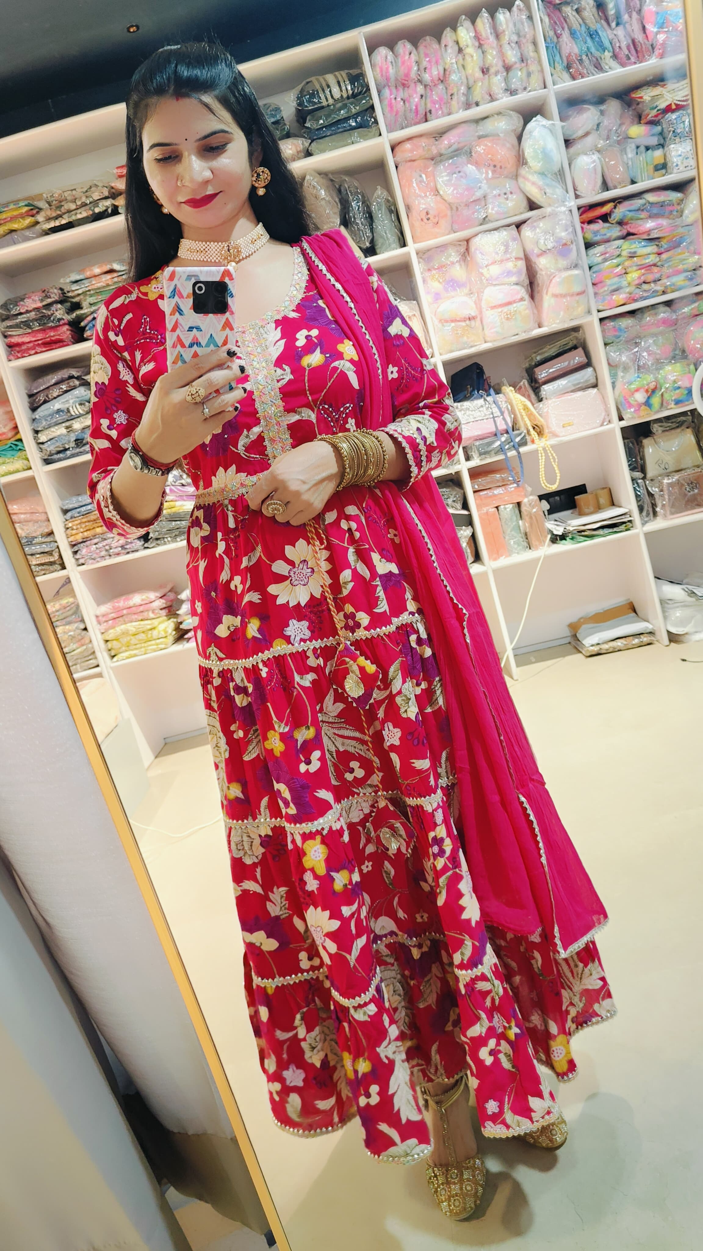 Beautiful Party Wear Pure Cotton Anarkali Dress