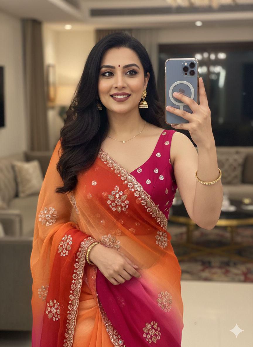 Elegant Fancy Silk Ombre Saree