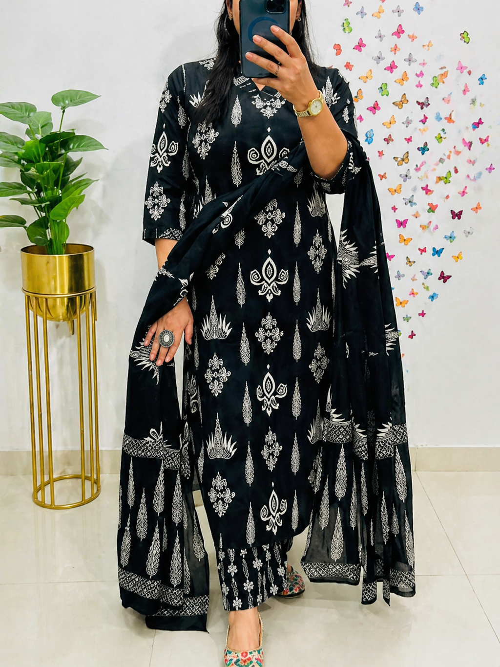 ♥️ Pure Cotton Kurti Plazzo Duppta Set
