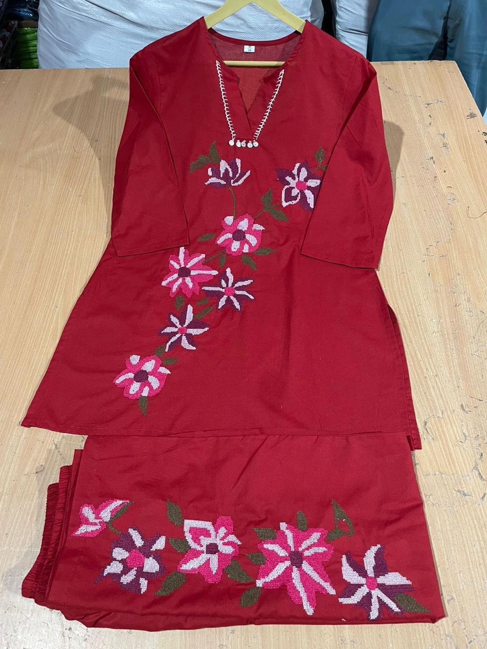 Pure Cotton Cord-Set with Embroidery Design