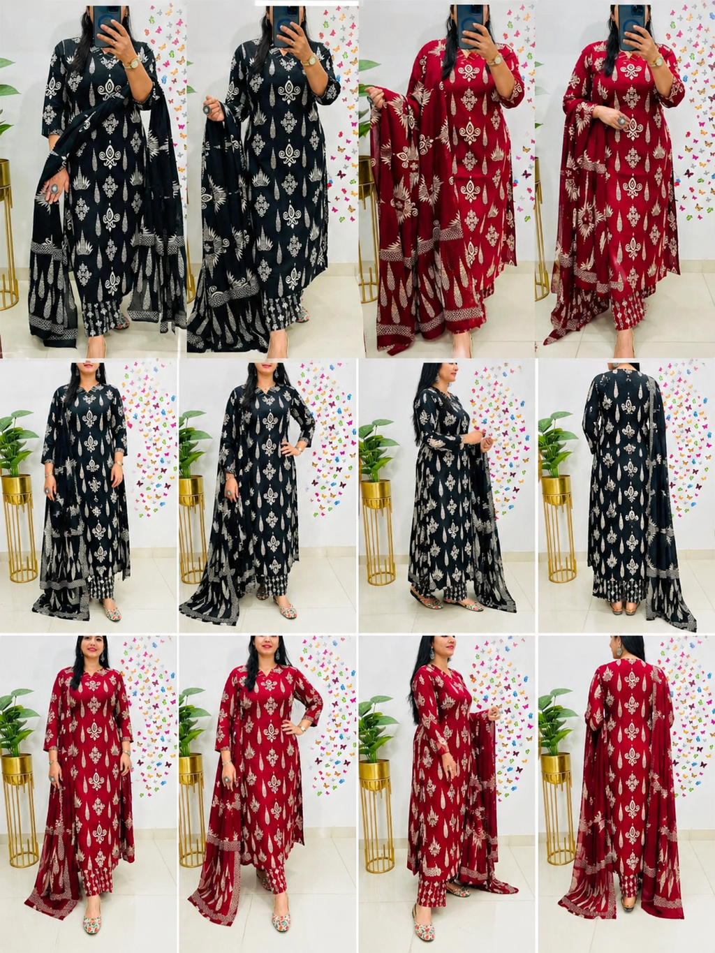 ♥️ Pure Cotton Kurti Plazzo Duppta Set