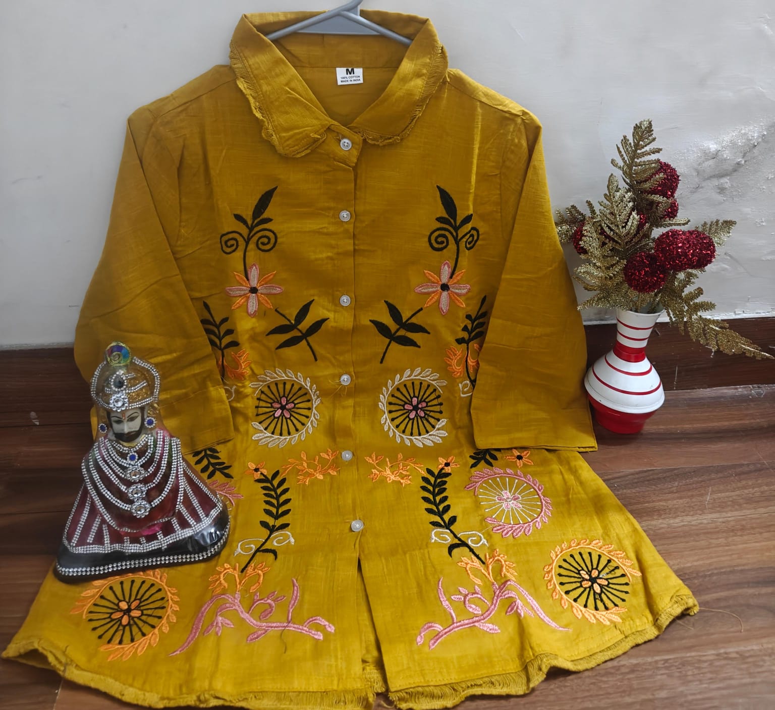 Party Wear Cotton Cord-Set with Work