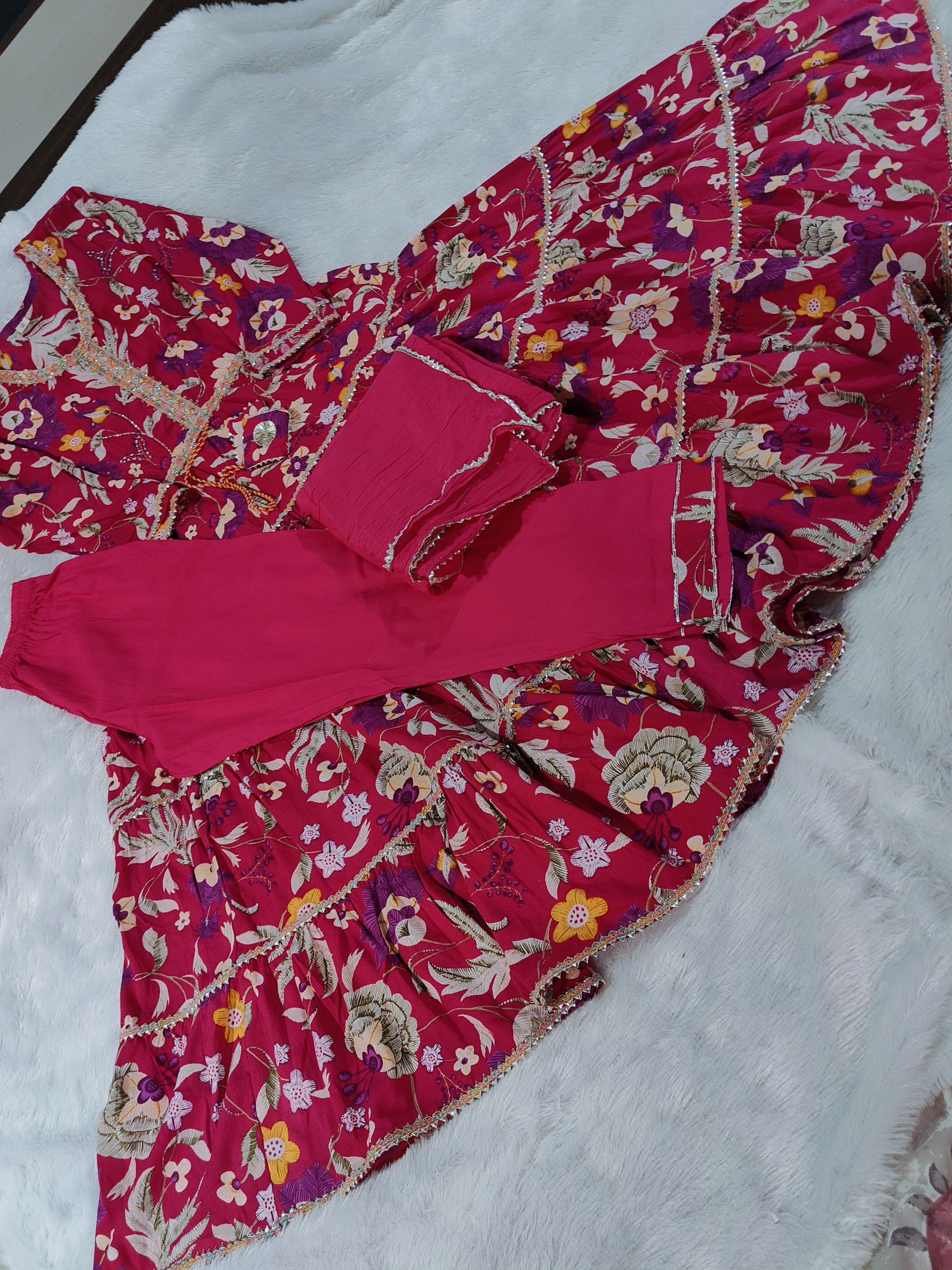 Beautiful Party Wear Pure Cotton Anarkali Dress