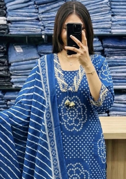 Beautiful Pure Cotton 3 Pics Set in Jaipuri Print 👌🏻