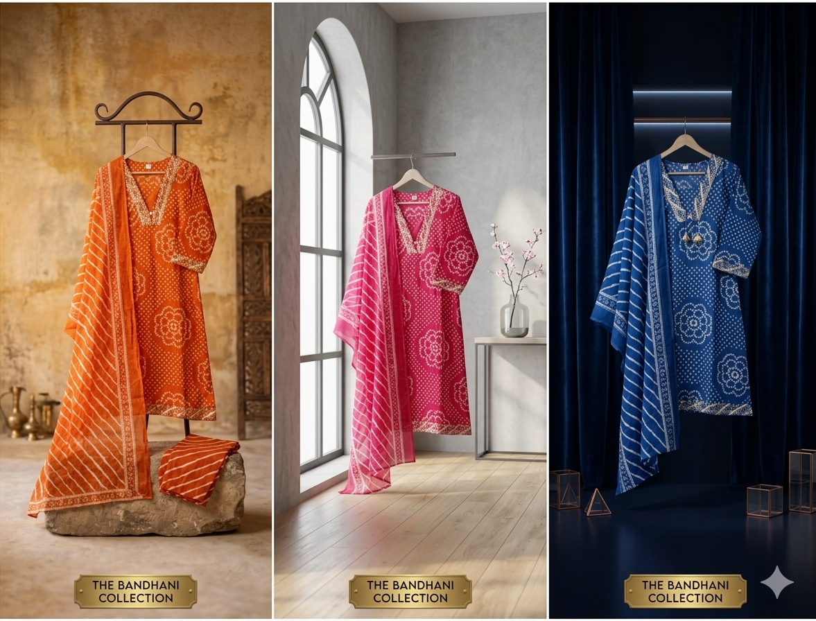 Beautiful Pure Cotton 3 Pics Set in Jaipuri Print 👌🏻