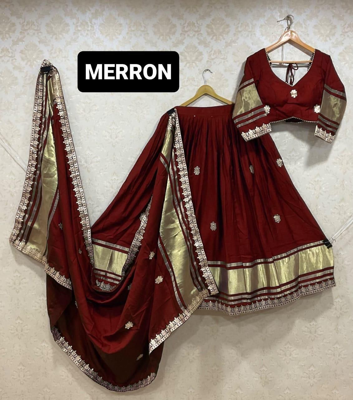 Modal gajji silk with gota work Lehenga choli Dress 👗