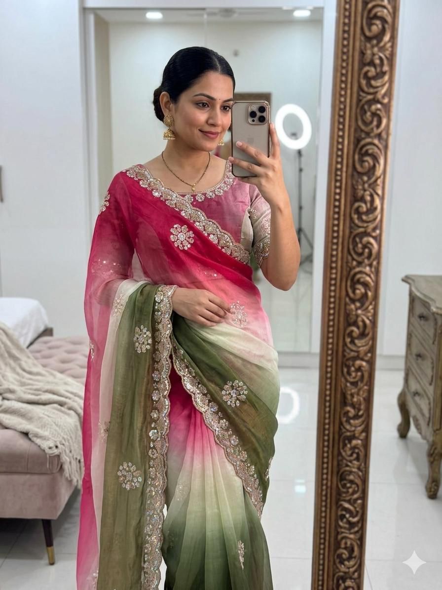 Elegant Fancy Silk Ombre Saree