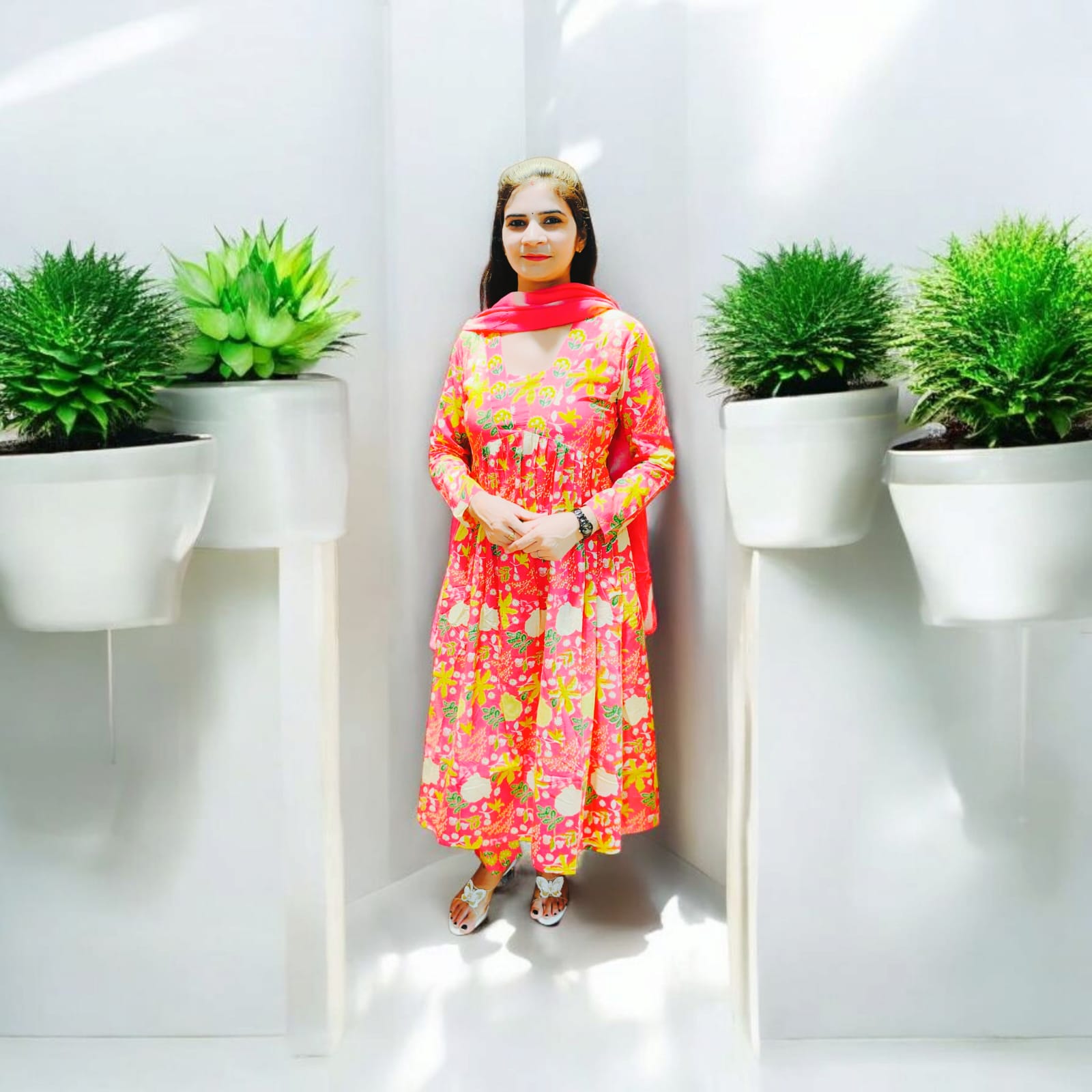 💖Upgrade your style with this beautiful and refreshing Pure cotton party wear dress set 💖