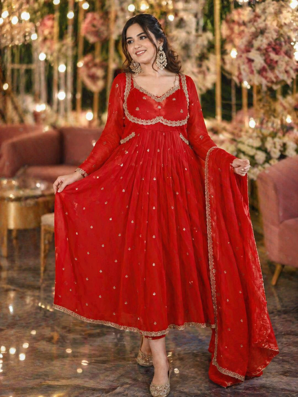 ♥️Party Wear Anarkali Dress