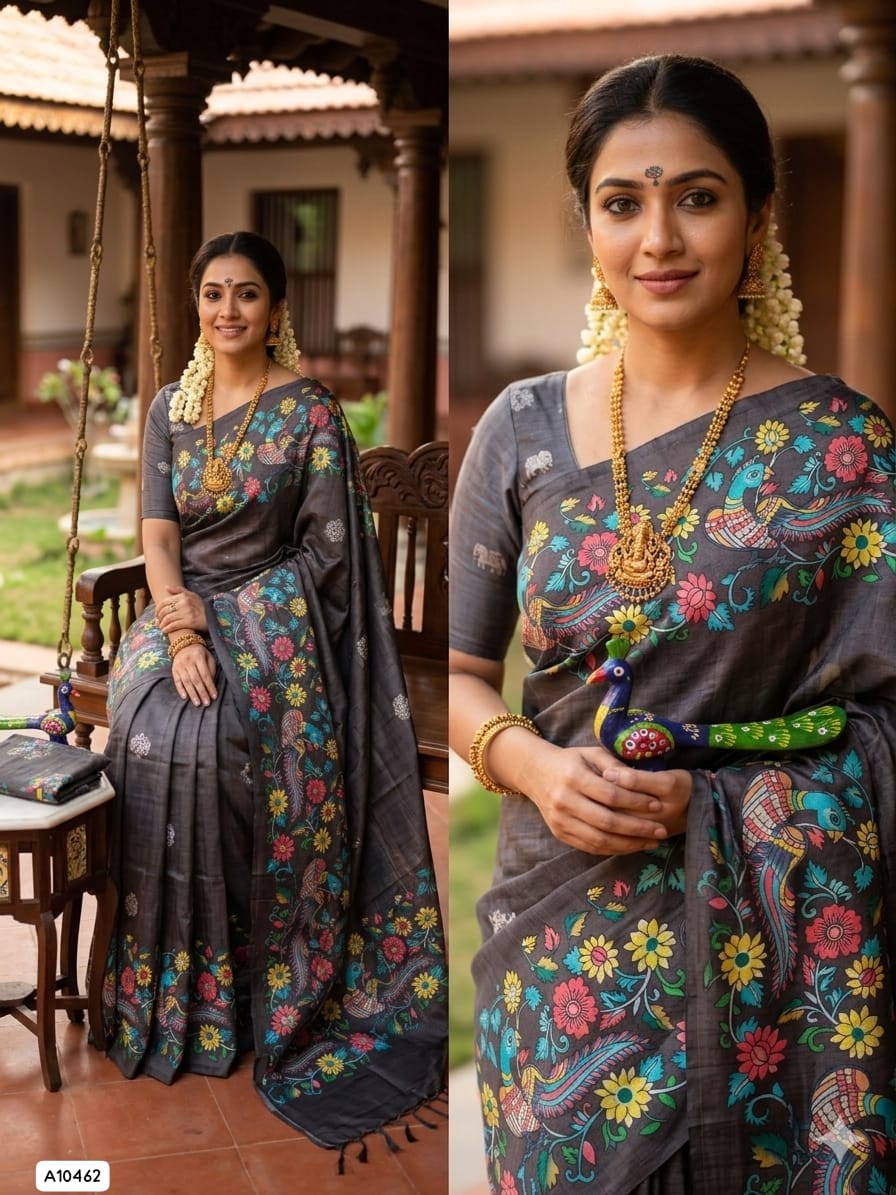 💖Handloom printed saree
