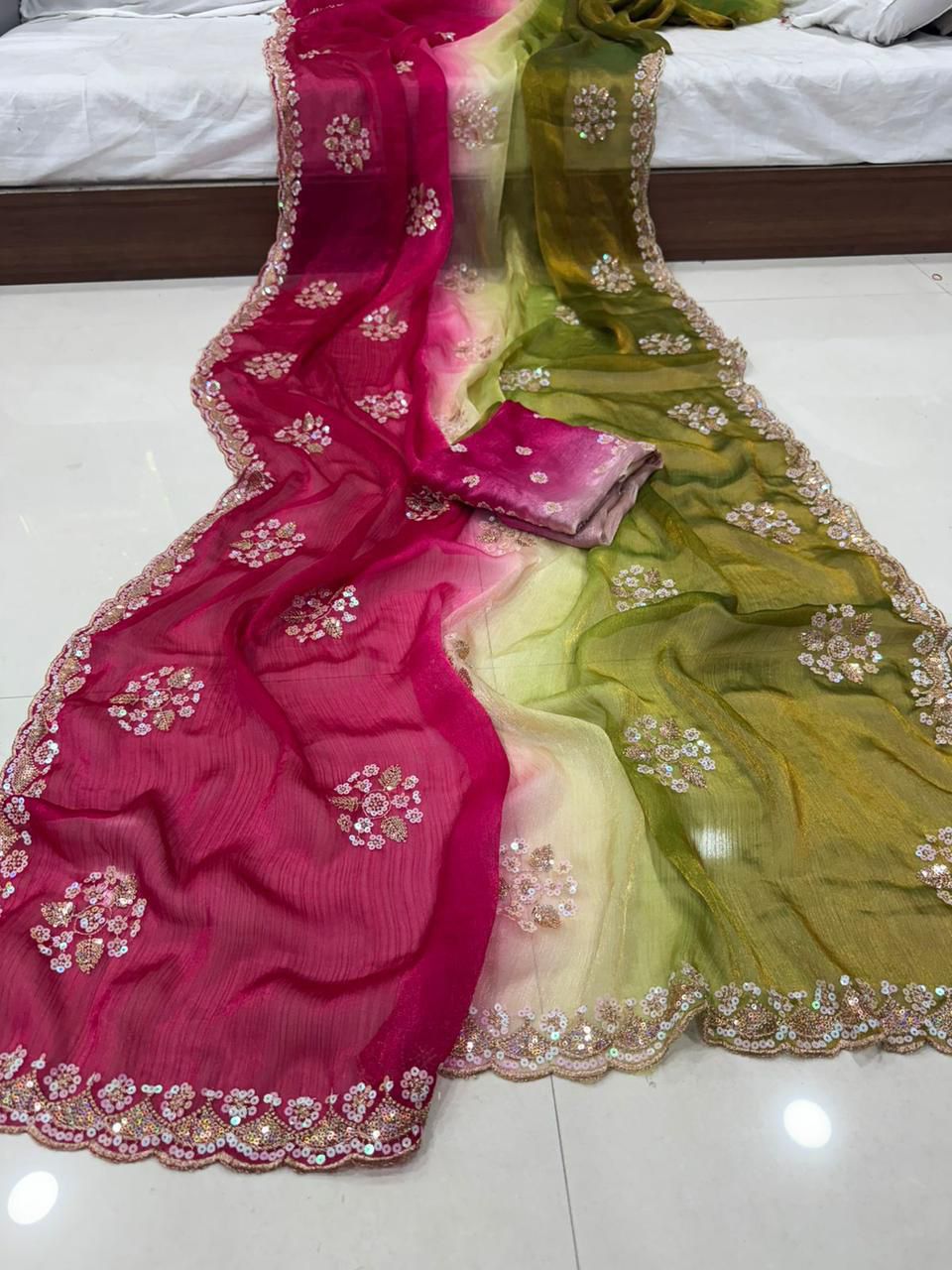 Elegant Fancy Silk Ombre Saree