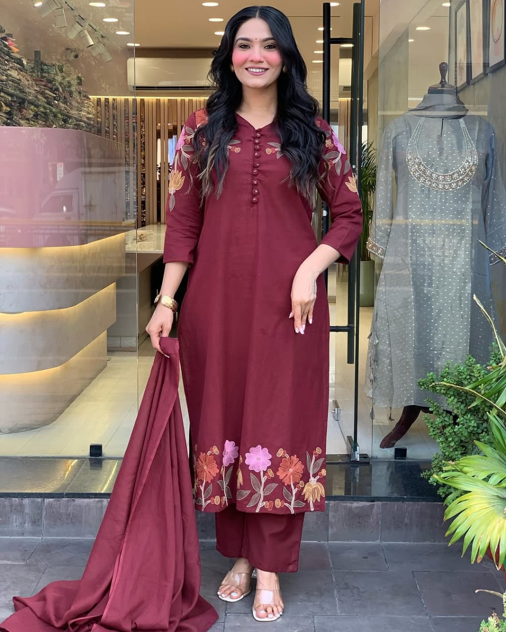 Summer Spacial Pure Cotton Stitch Suit ❤️