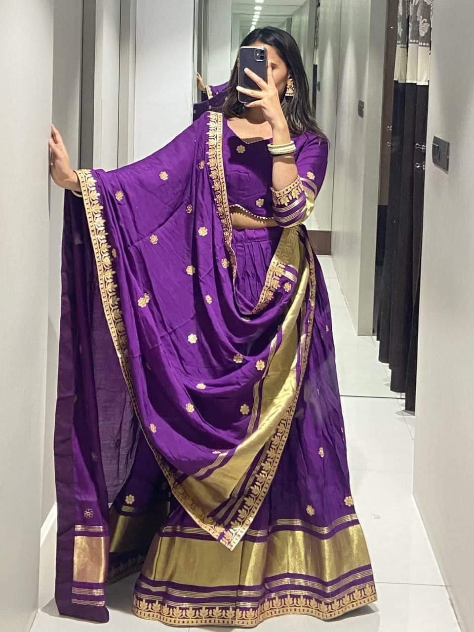 Modal gajji silk with gota work Lehenga choli Dress 👗