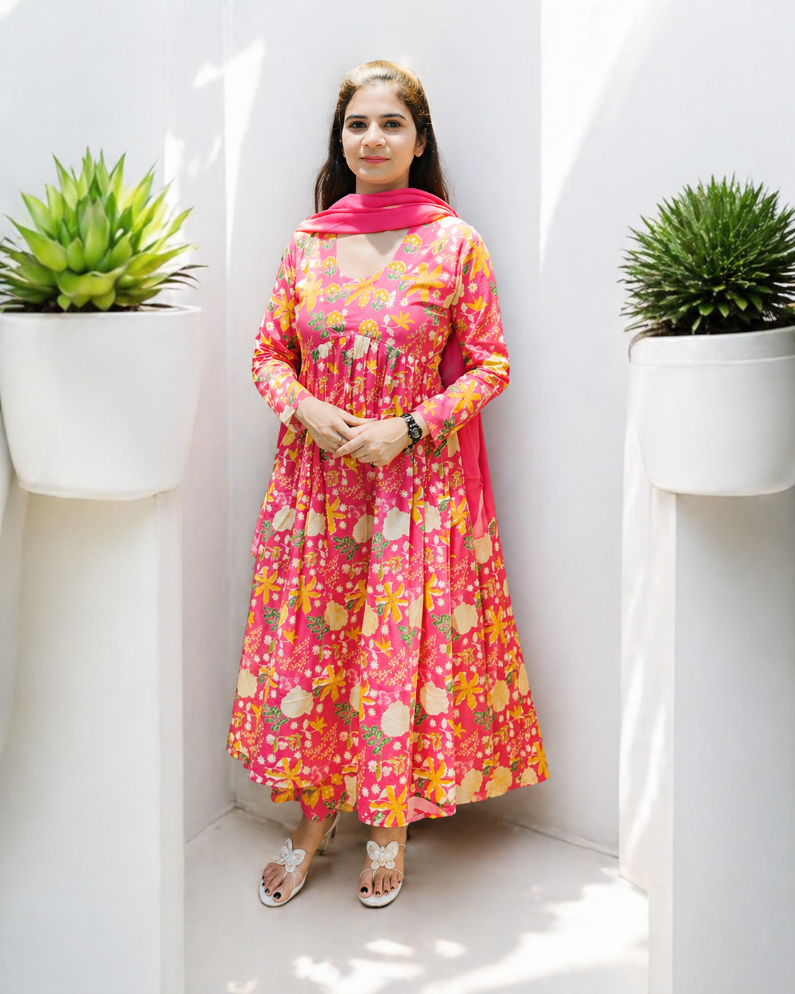 💖Upgrade your style with this beautiful and refreshing Pure cotton party wear dress set 💖
