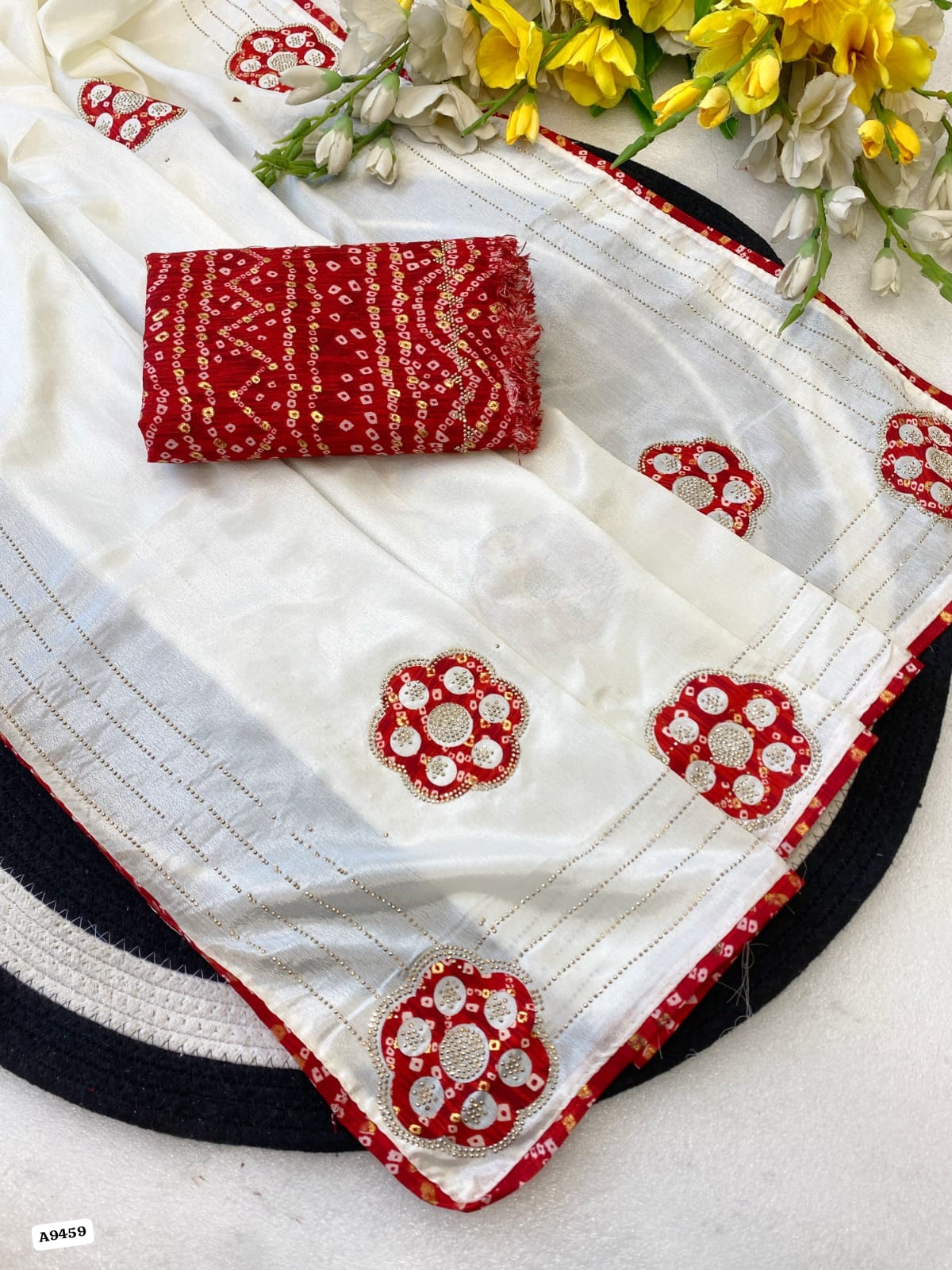 Beautiful Party Wear Pure Chinon Saree