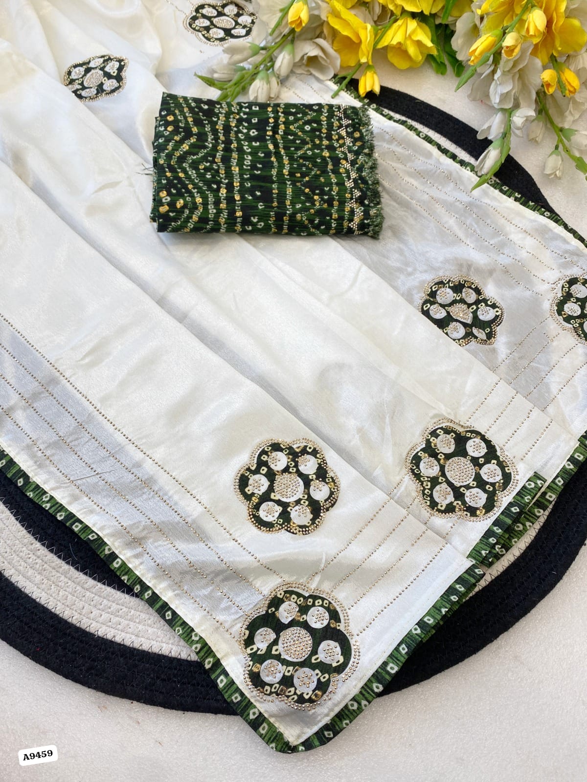 Beautiful Party Wear Pure Chinon Saree