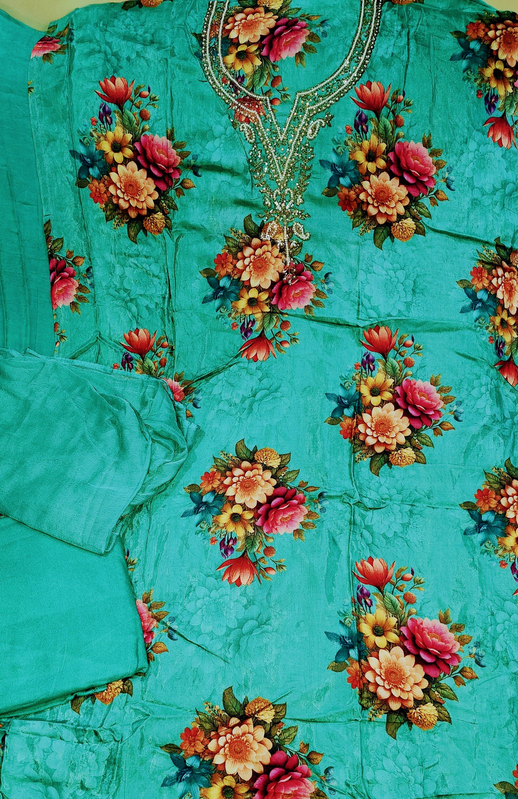 Pure Muslin Silk Party Wear Suit With Handwork 💖