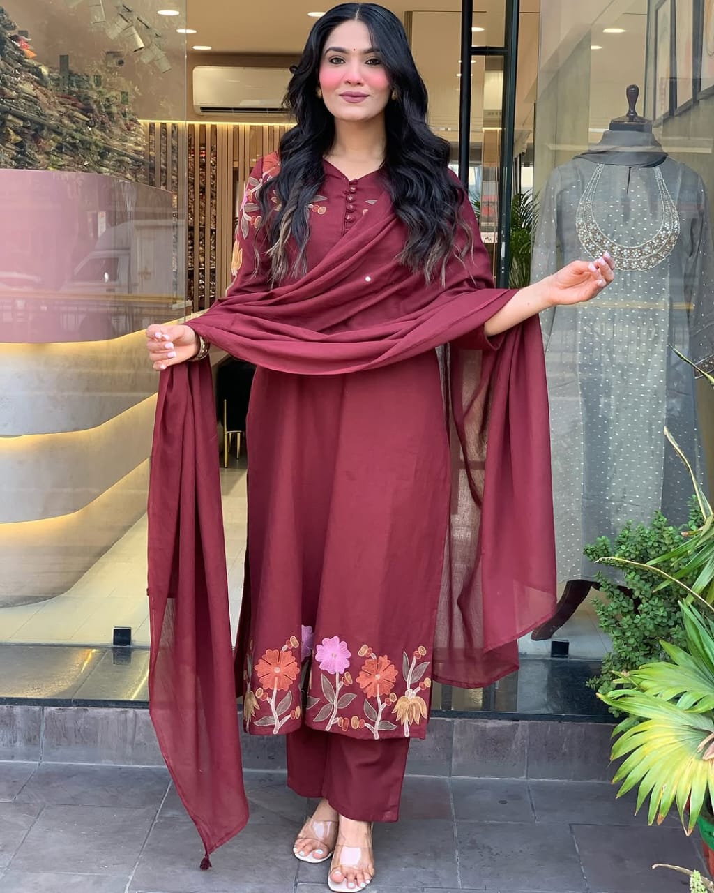 Summer Spacial Pure Cotton Stitch Suit ❤️