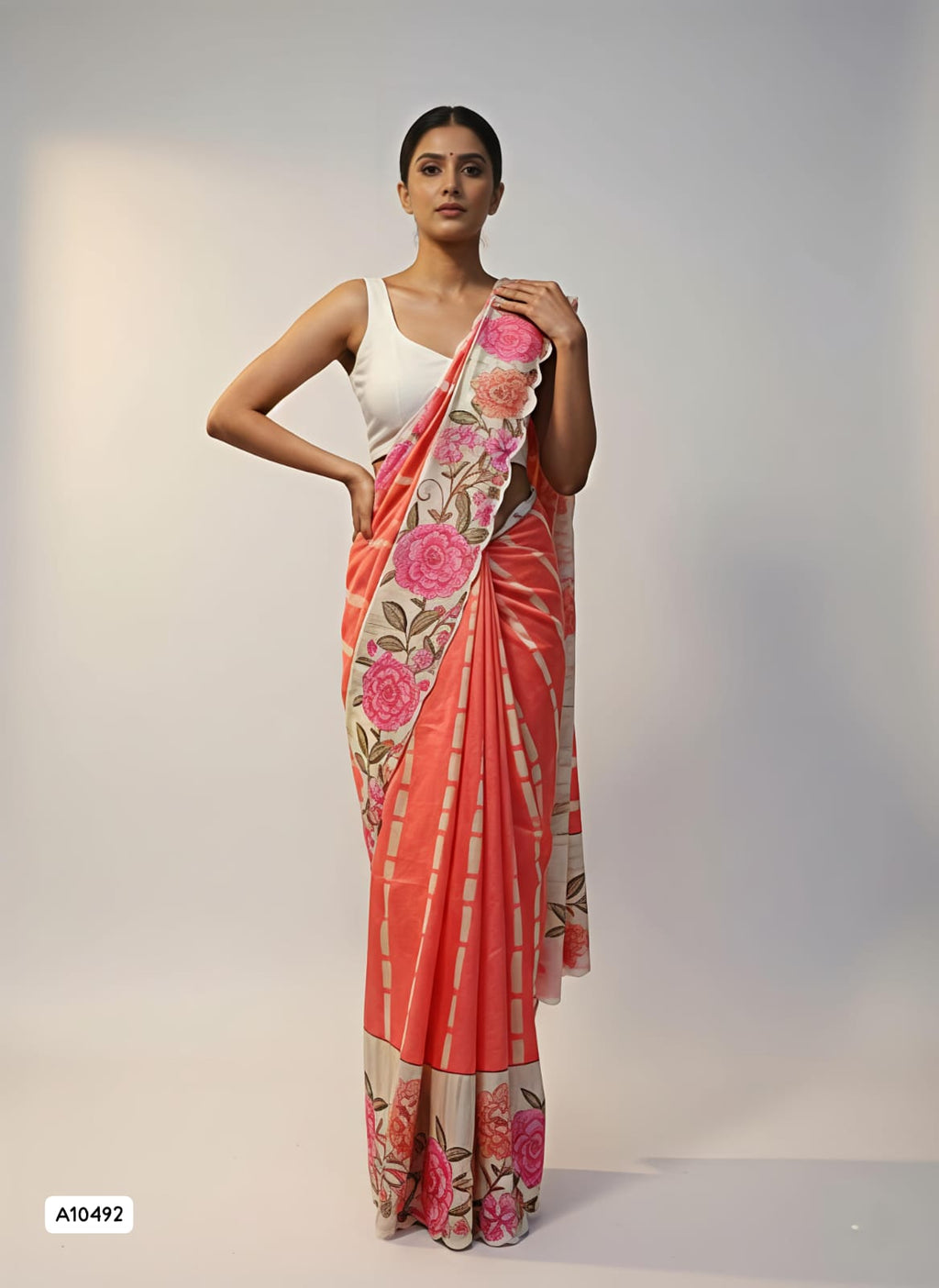 Tussar Silk Saree With Floral Digital Print 👌🏻