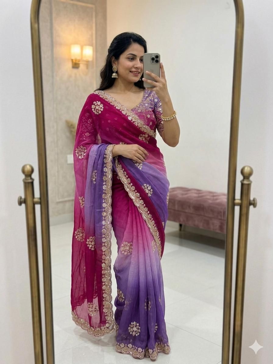 Elegant Fancy Silk Ombre Saree