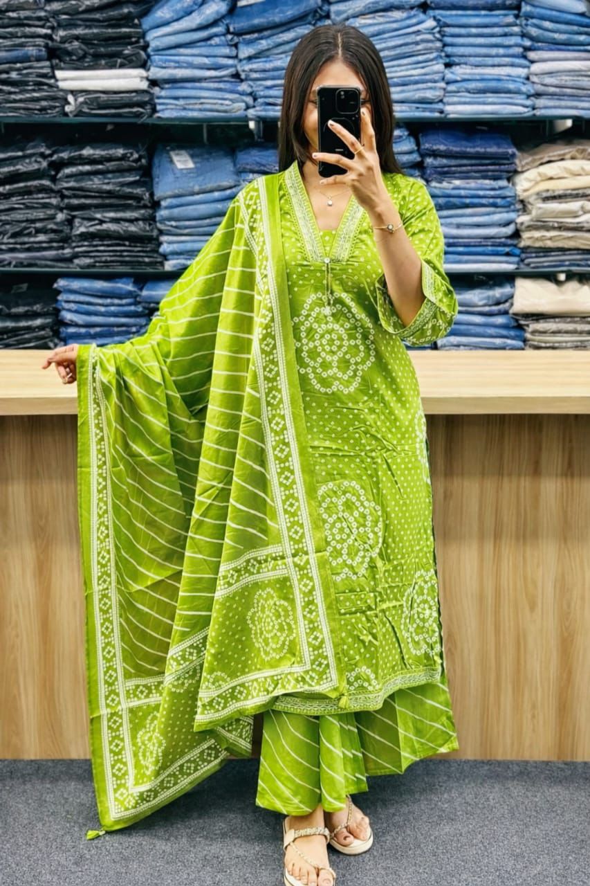 Beautiful Pure Cotton 3 Pics Set in Jaipuri Print 👌🏻