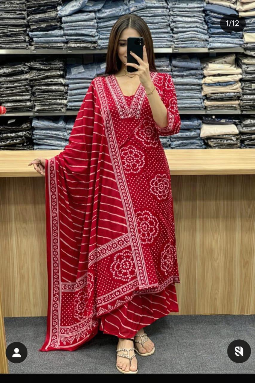 Beautiful Pure Cotton 3 Pics Set in Jaipuri Print 👌🏻