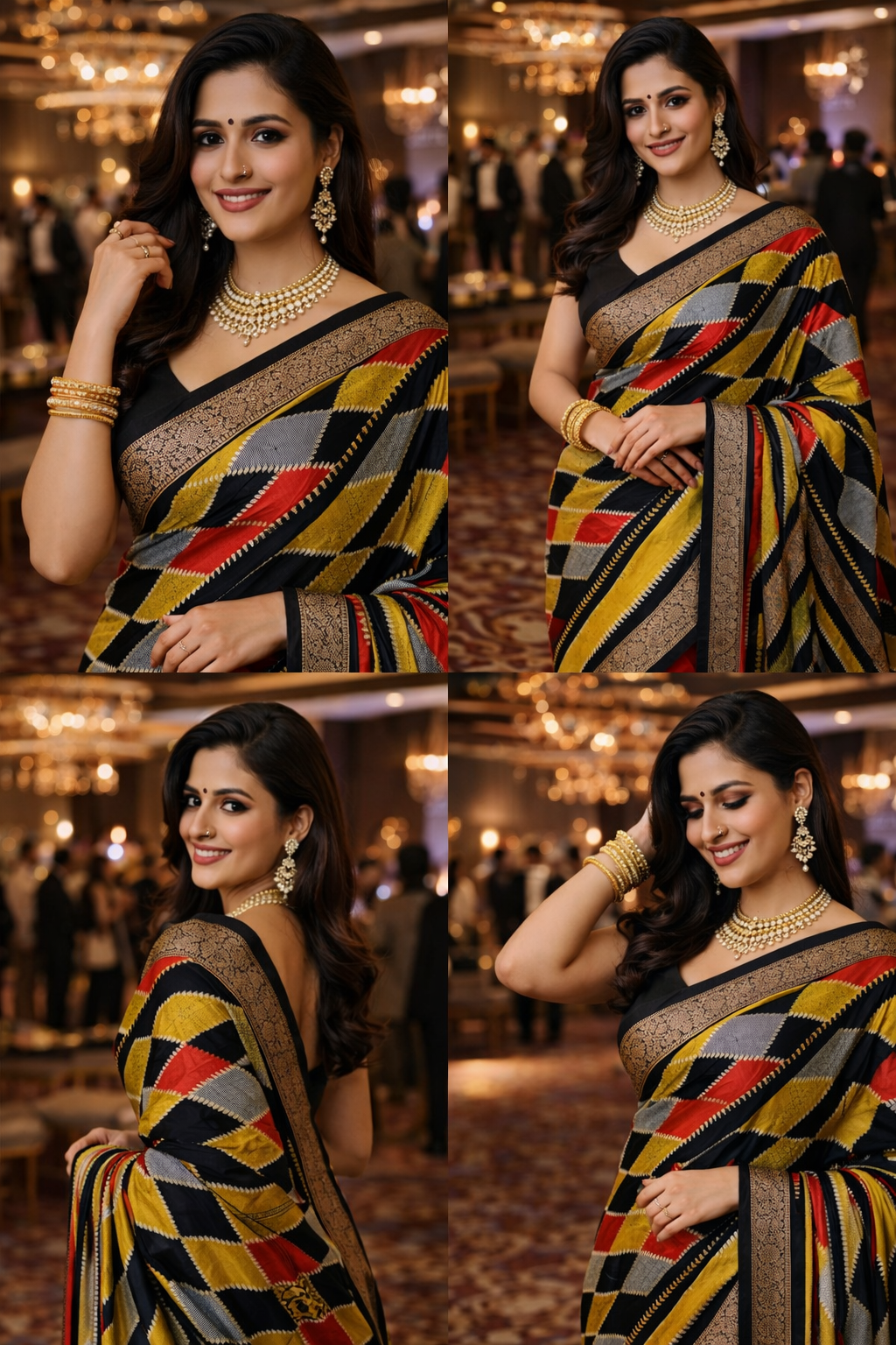 💖Beautiful Party Wear Saree with Bnarsi Border💖