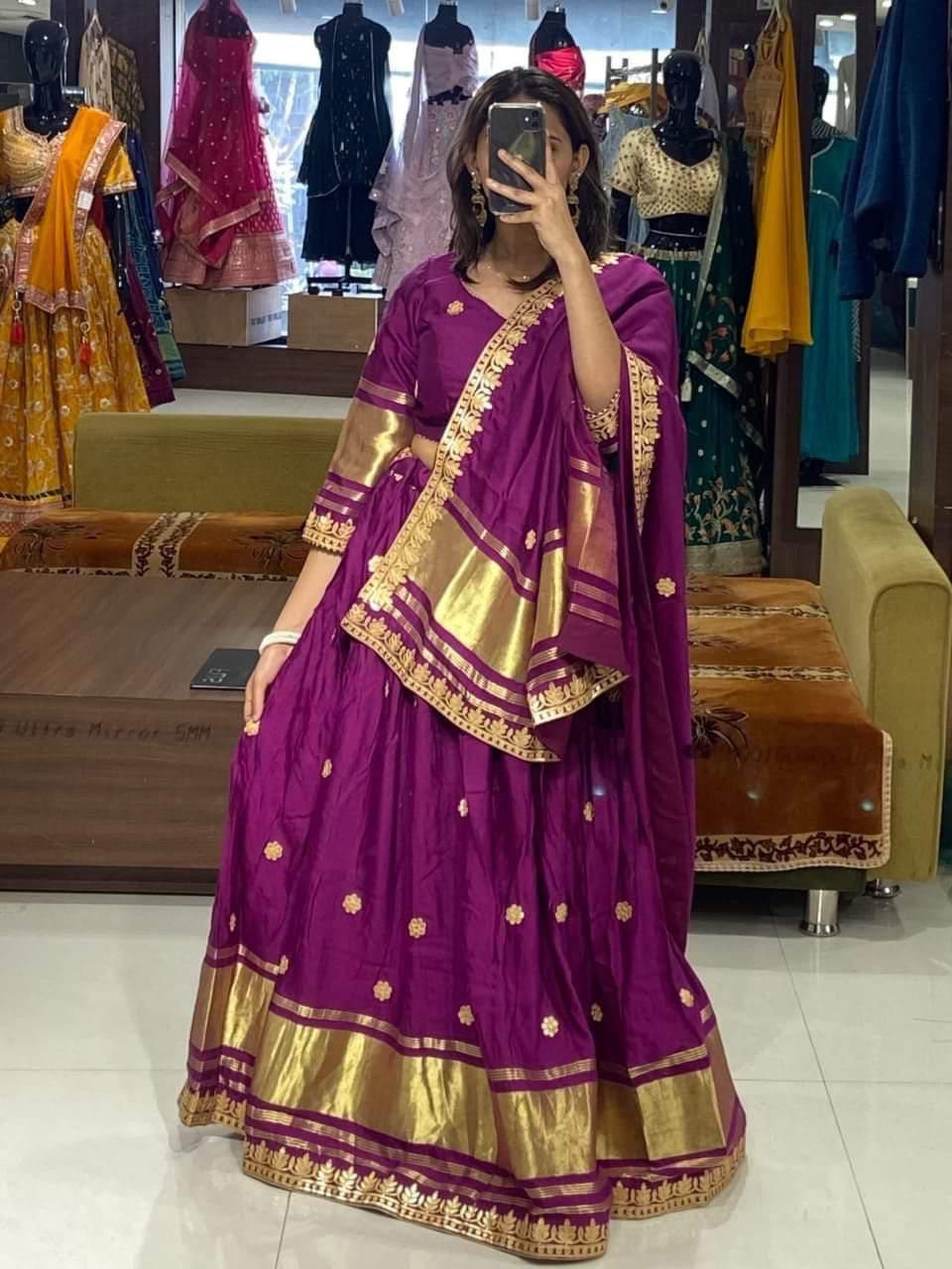 Modal gajji silk with gota work Lehenga choli Dress 👗