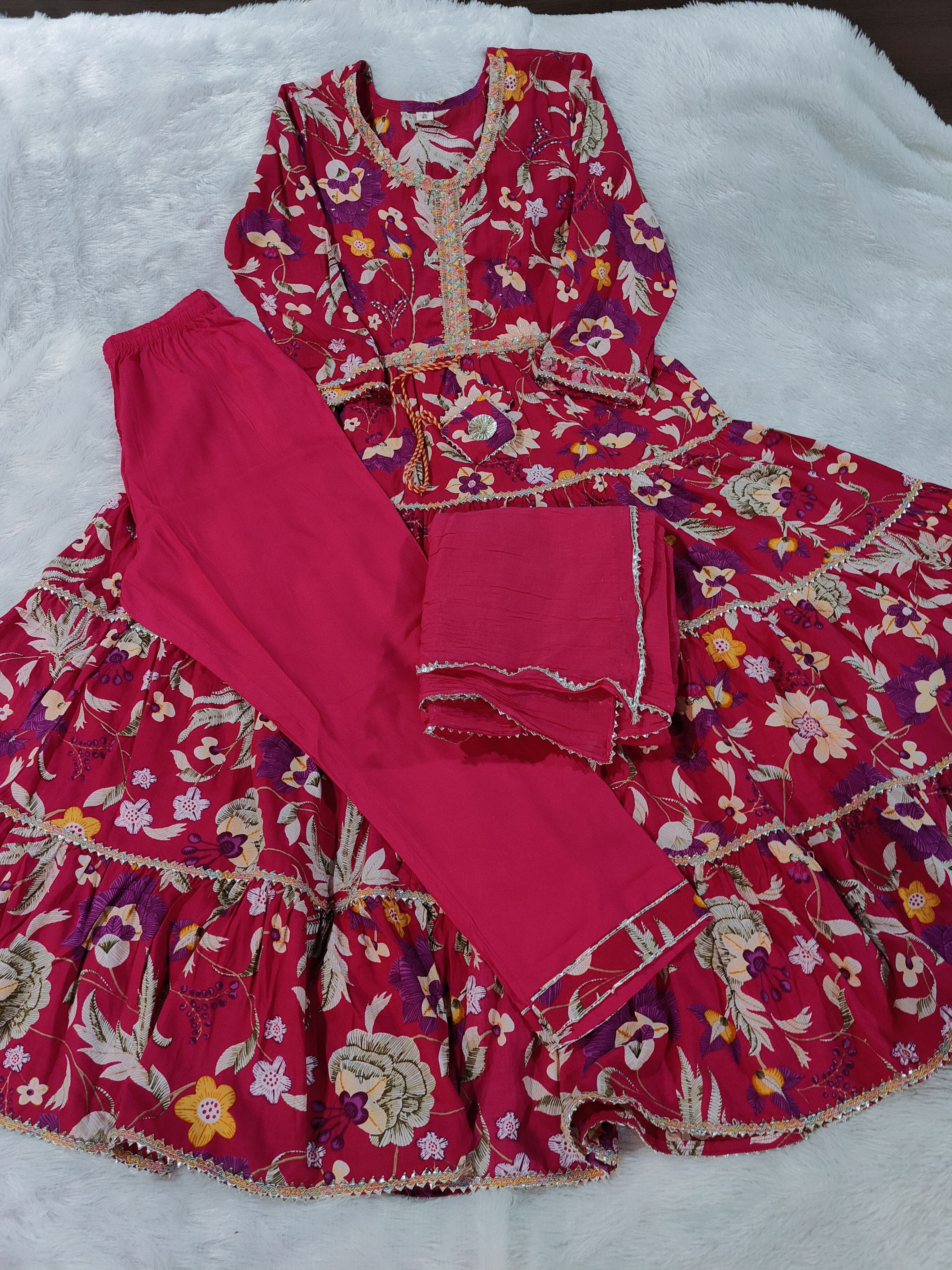 Beautiful Party Wear Pure Cotton Anarkali Dress