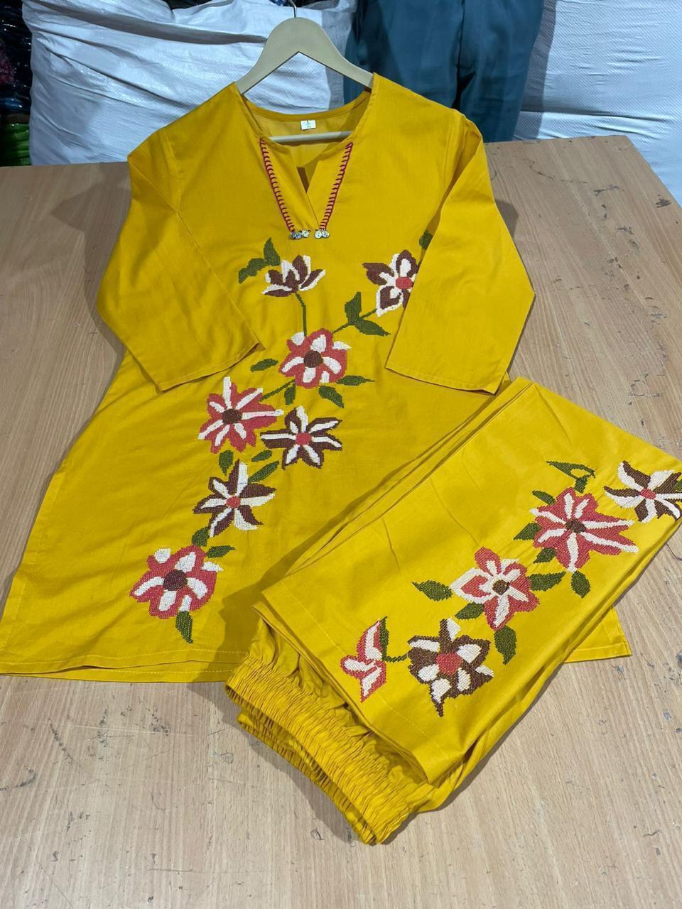 Pure Cotton Cord-Set with Embroidery Design